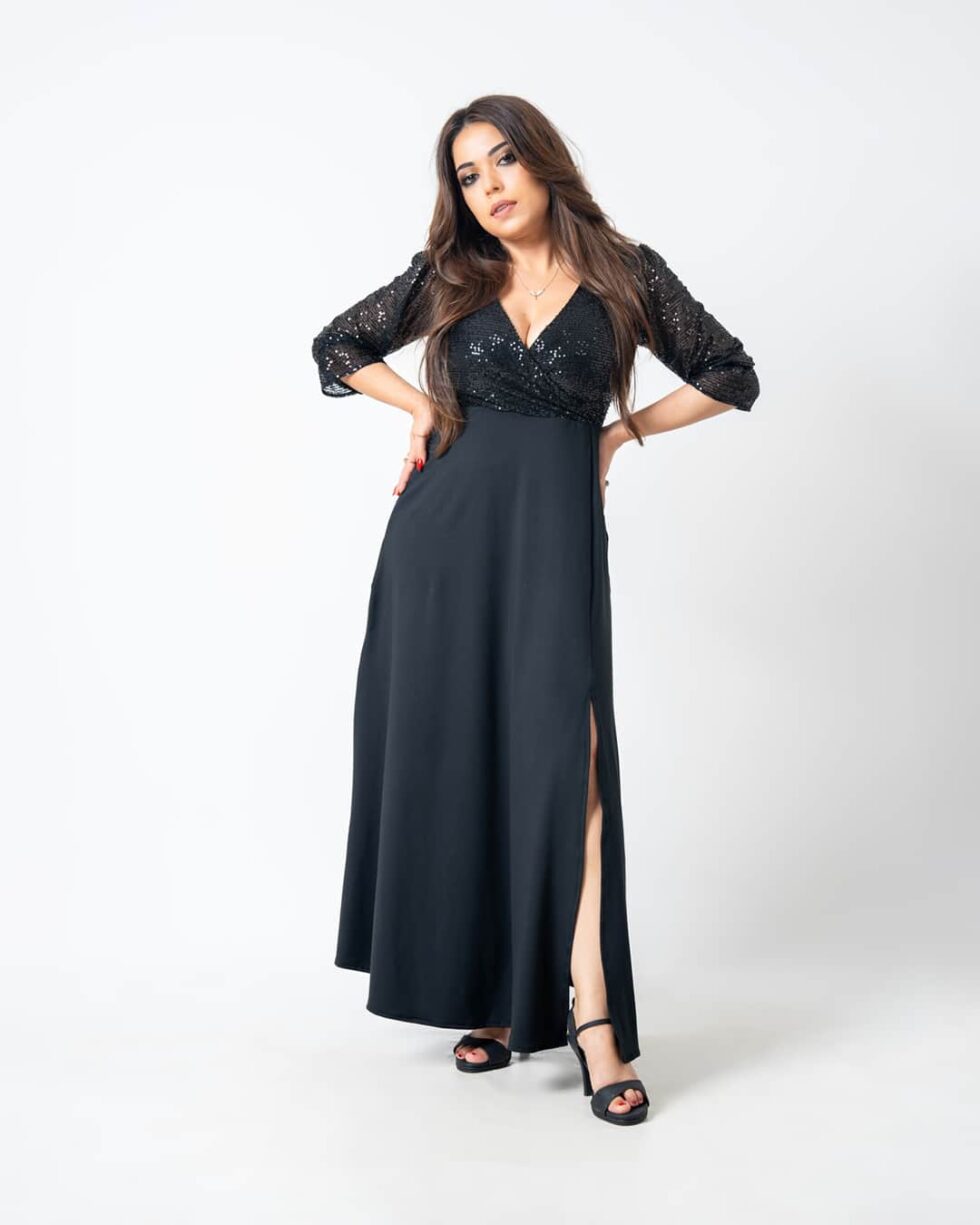 Premium Black Sequin Two Tone - Kathyusha Premium Black Sequin Two Tone