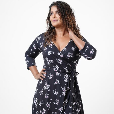 Black and White Floral Wrap