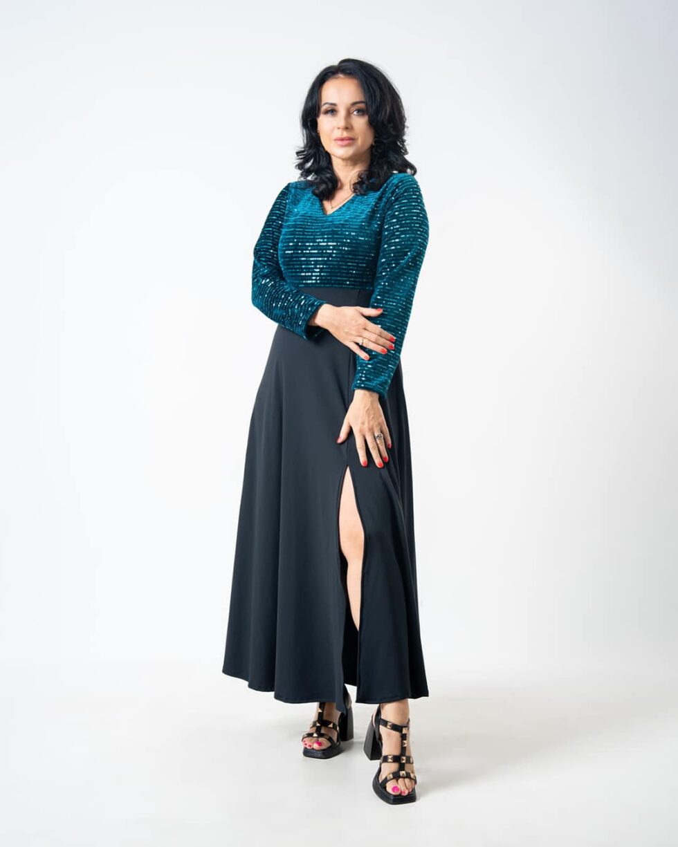 Green Silver Shine Sequin Luxe - Kathyusha Green Silver Shine Sequin Luxe