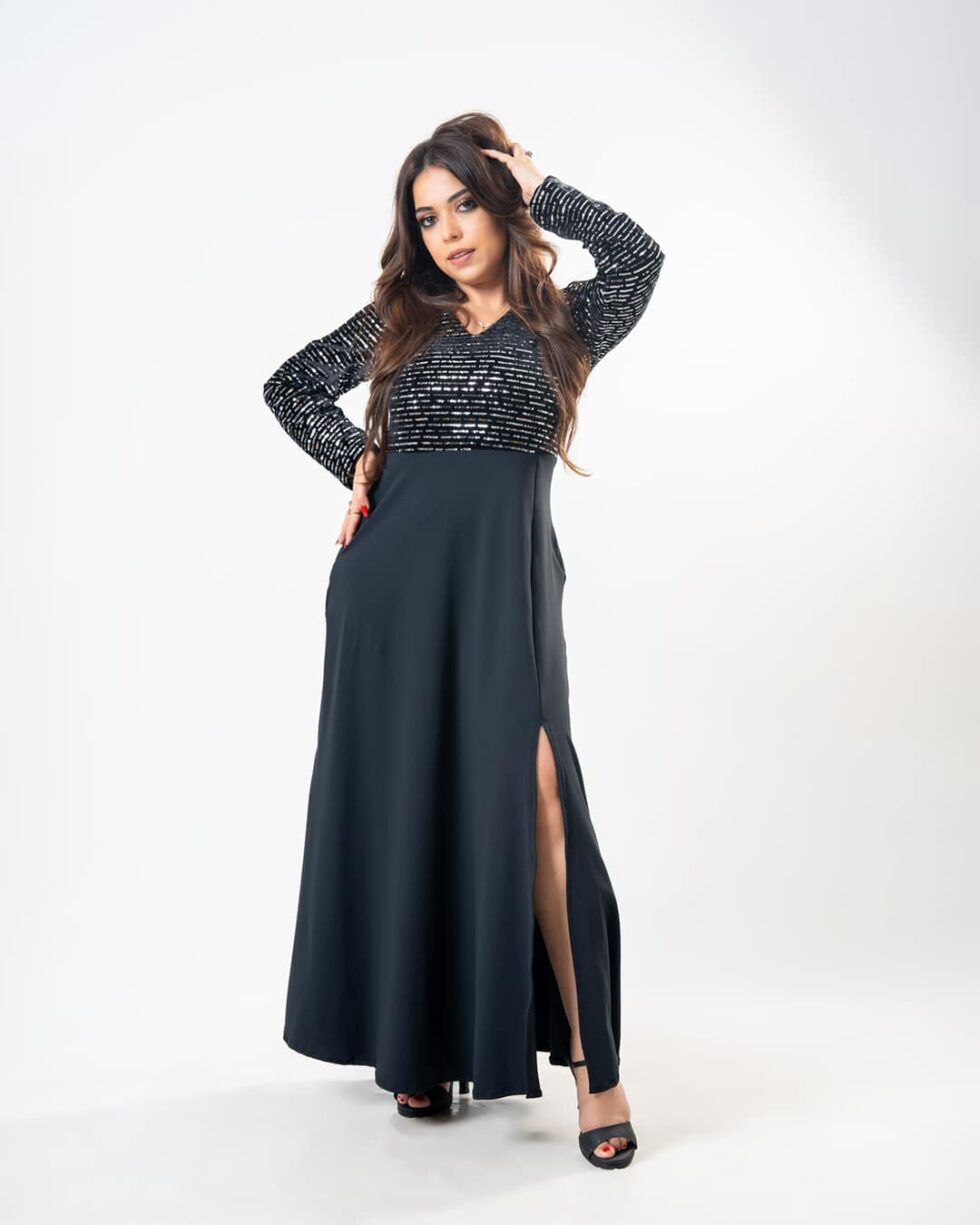 Black Silver Shine Sequin Luxe - Kathyusha Black Silver Shine Sequin Luxe