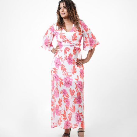 White Floral Pleated Luxe