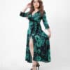 Emerald Rose Wrap Dress