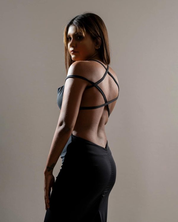Black Cross Back Detail Dress