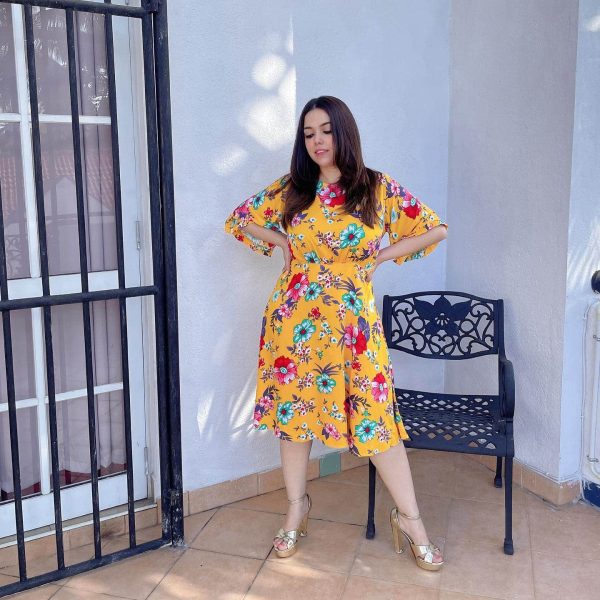 Yellow Floral Midi