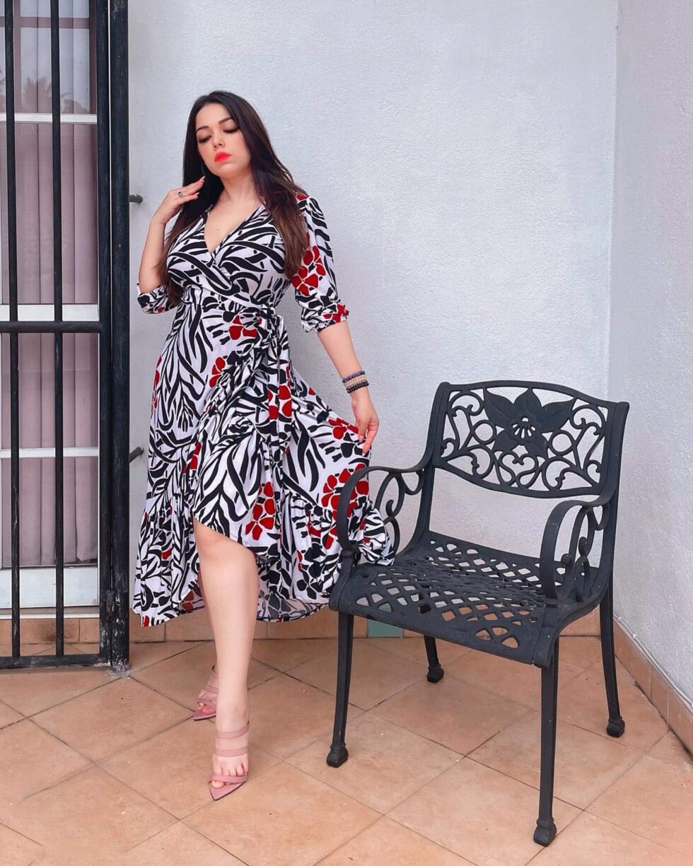 Floral Luxe Midi Wrap Dress