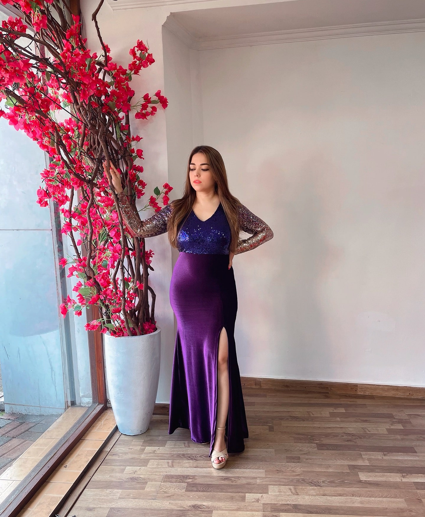 Ombre Sequin Purple Velvet Luxe