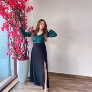 Black and Emerald Green Sequin Luxe