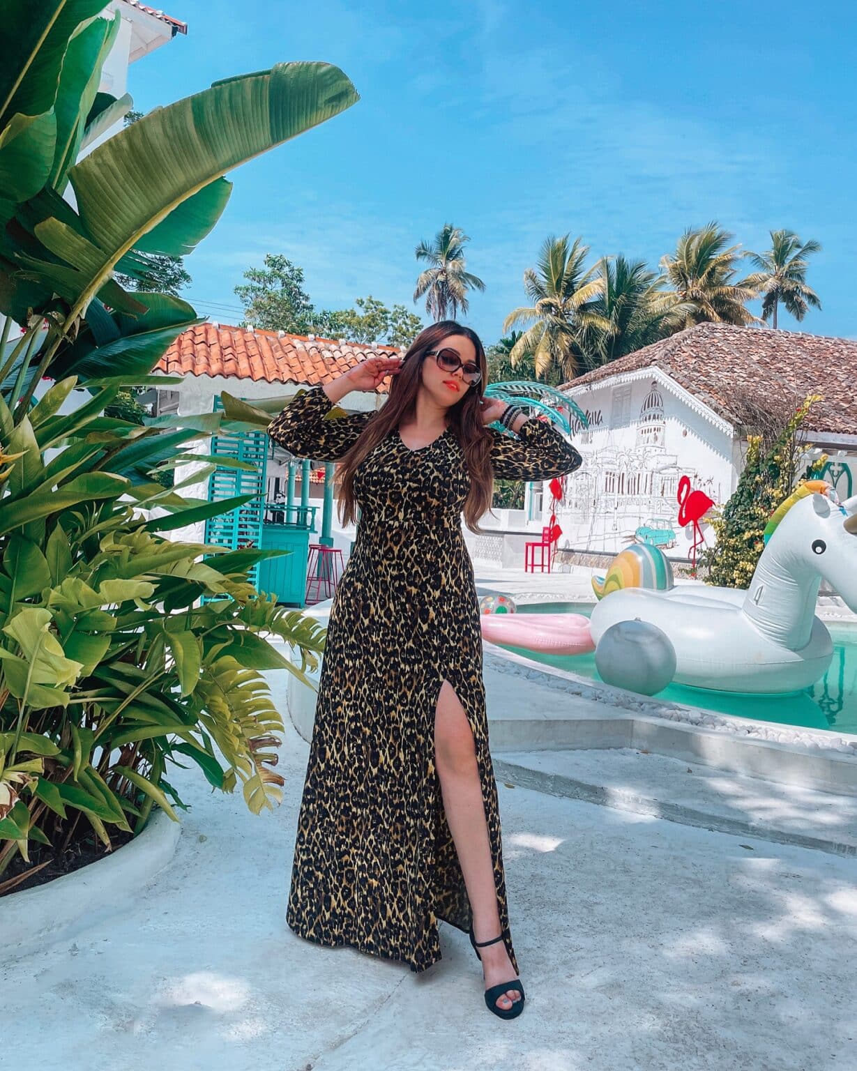 Yellow and Black Leopard Luxe Dress