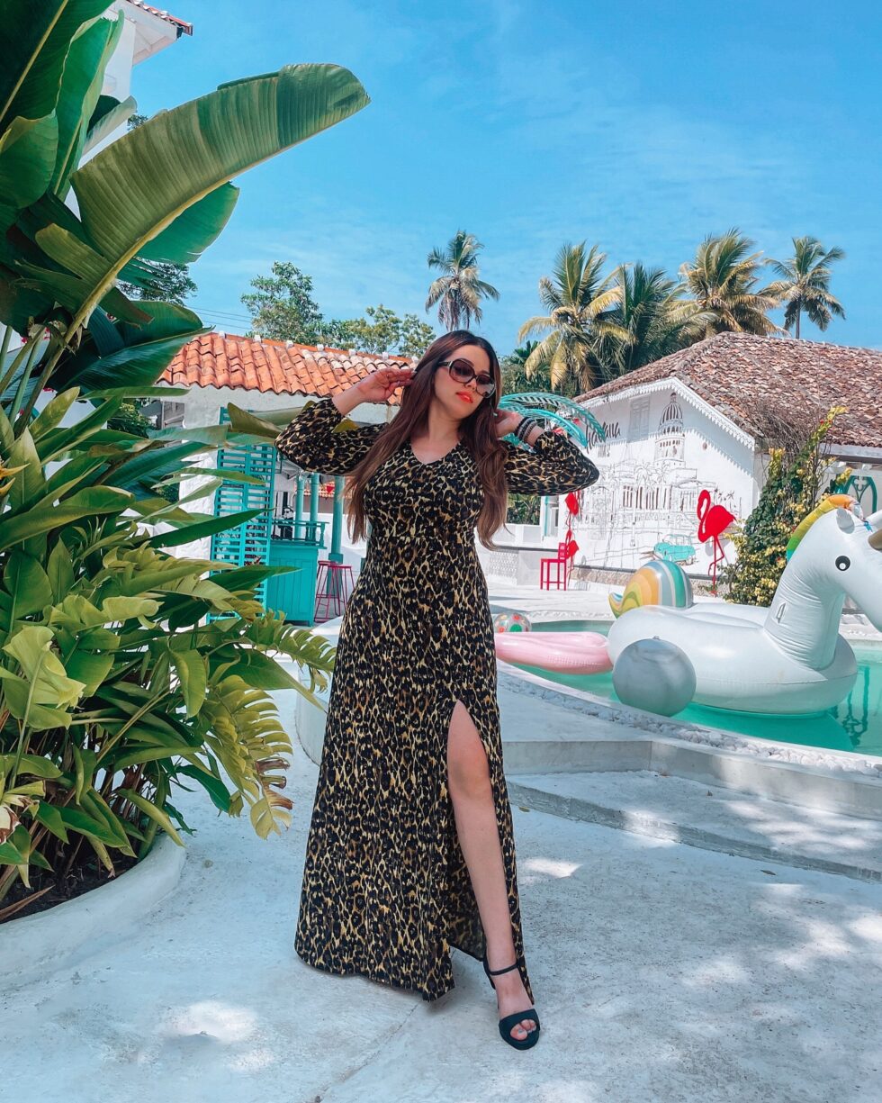 Yellow and Black Leopard Luxe Dress - Kathyusha Yellow and Black Leopard Luxe Dress