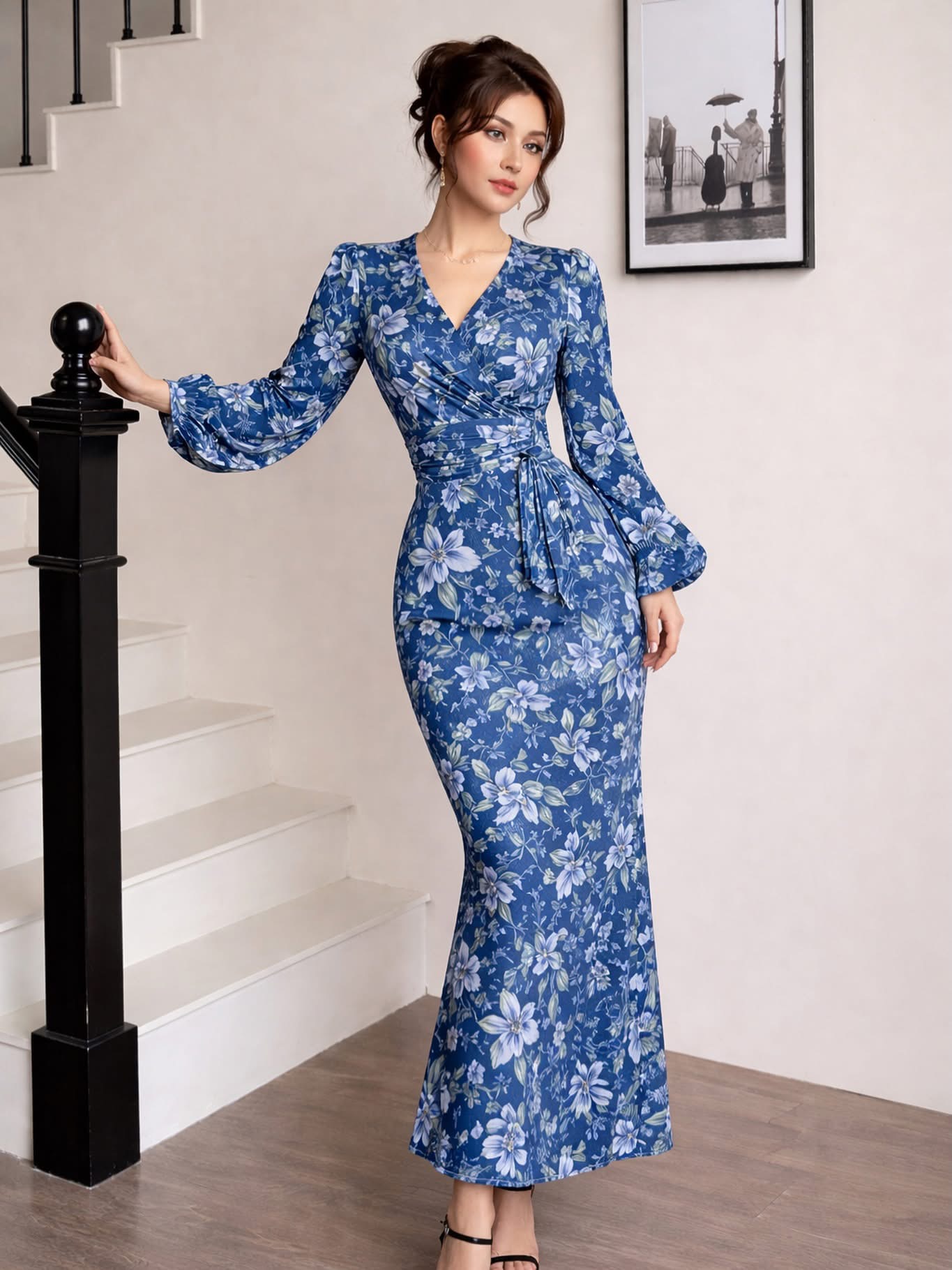 Florence Blue Floral Two Piece 99